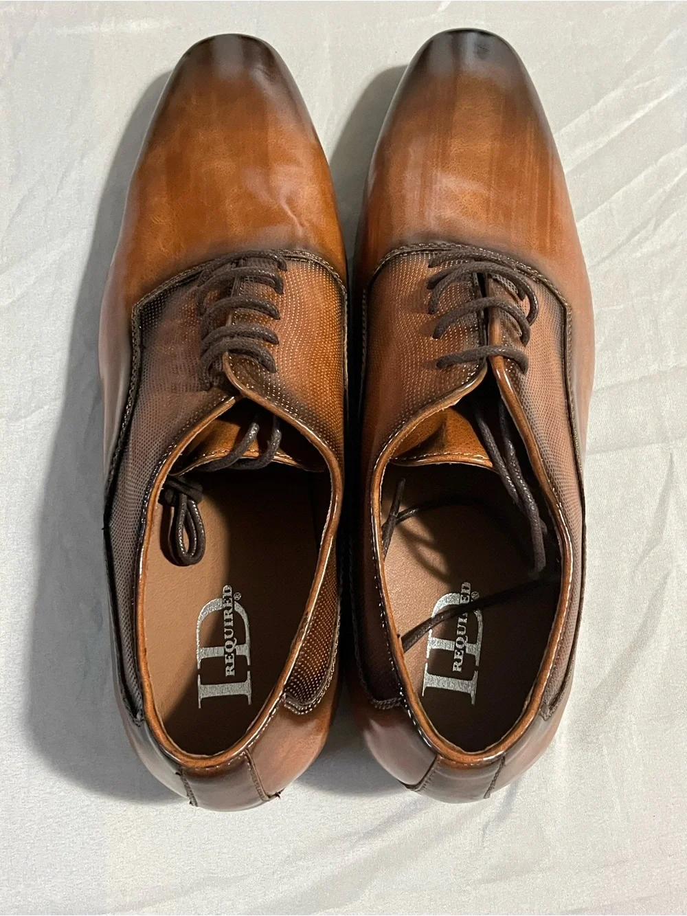 ID Required Men's Two-Tone Brown Dress Shoes Size 11